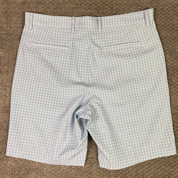 NWOT Jack Nicklaus Shorts Mens 36 Golf Flat Front Performance Blue Gingham Check - Picture 4 of 11